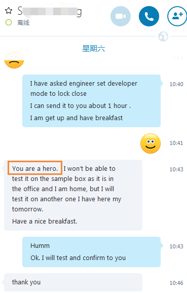 Cleints feedback to Amber LIN Cleints feedback to Amber LIN