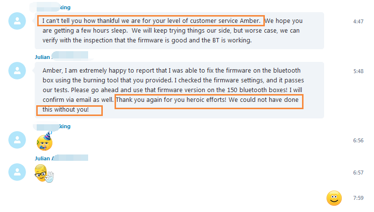 Clients comments to Amber LIN Clients comments to Amber LIN